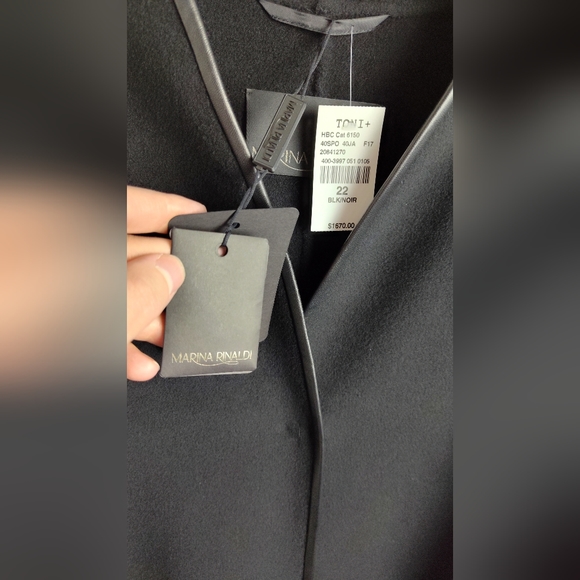NWT Marina Rinaldi Black Wool Coat high quality designer 22 plus size oversized - Picture 6 of 15